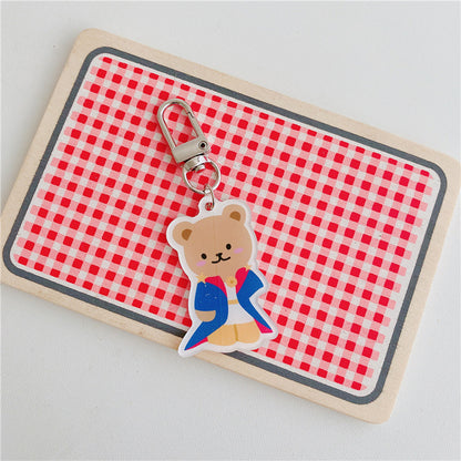 Acrylic Bear Figure Keychain