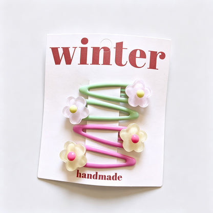 Resin Flower Mini BB Hair Clips