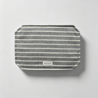 Striped Linen Blend Fabric Placemat & Coaster