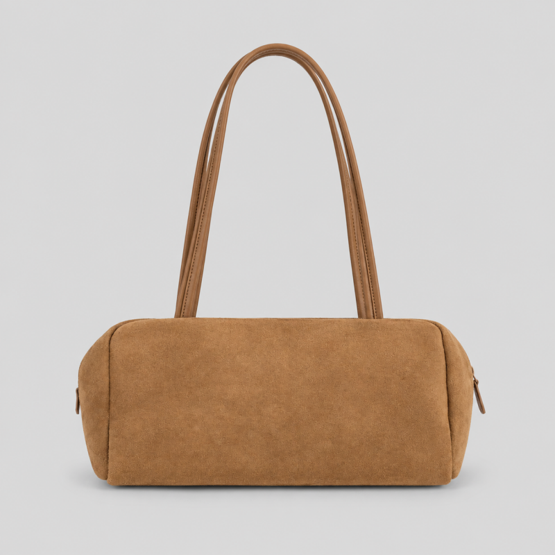 Faux Suede Shoulder Handle Bag