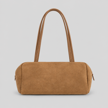 Faux Suede Shoulder Handle Bag