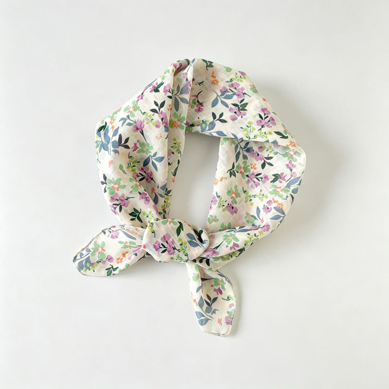 Square Print Floral Neck Head Bandana