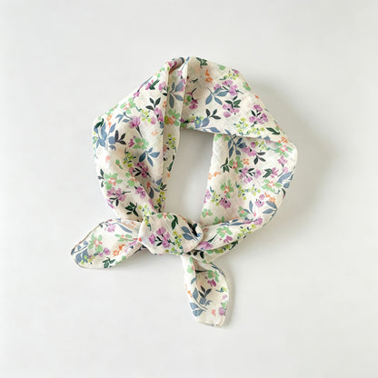 Square Print Floral Neck Head Bandana