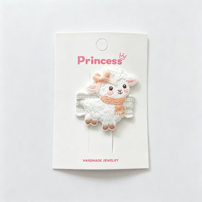 Embroidered Animal Hair Clips