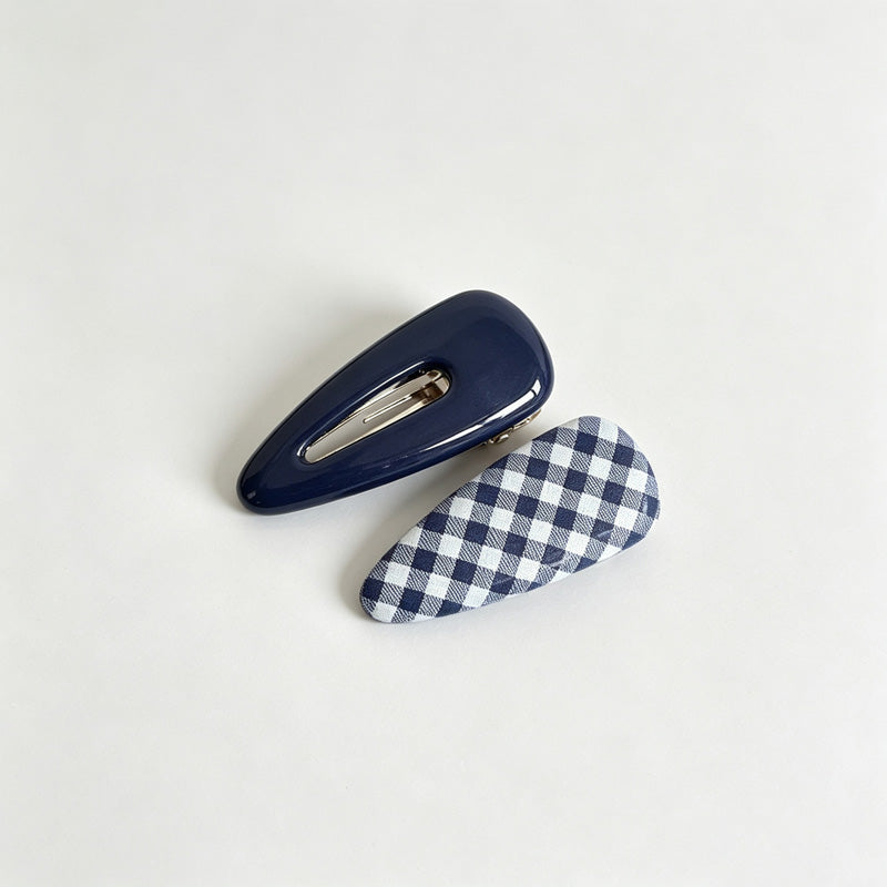 Plaid Alligator Hair Clip 2‑Piece Set