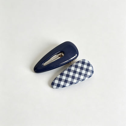 Plaid Alligator Hair Clip 2‑Piece Set