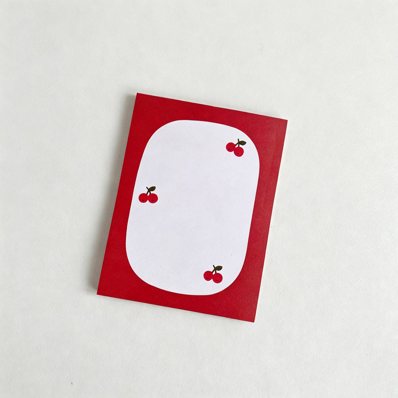 Bear & Cherry Print Non‑Sticky Notes