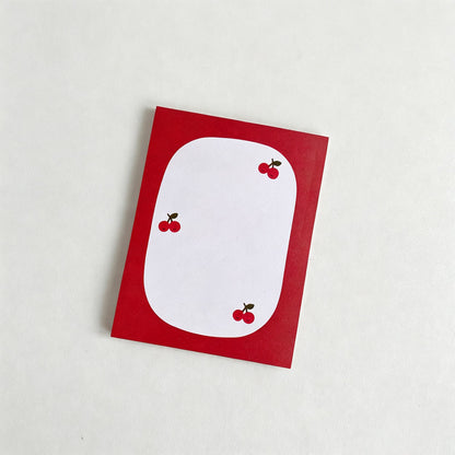Bear & Cherry Print Non‑Sticky Notes