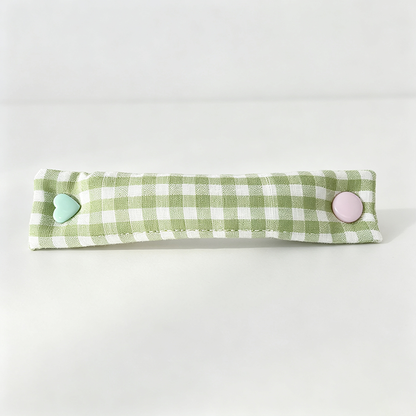 Grid Print Decor Snap Closure Data Cable Organizer