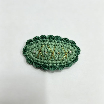 Crochet Christmas Tree Oval Hair Clip