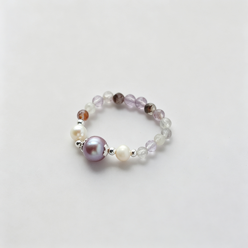 Elastic U Shape Beaded Ring