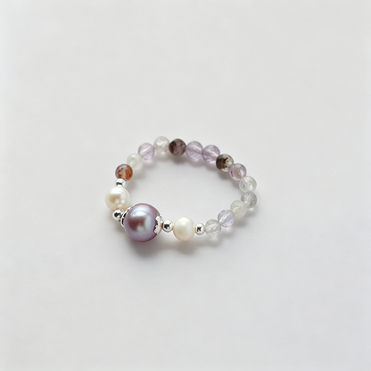 Elastic U Shape Beaded Ring