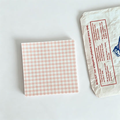 Plaid Grid Non‑Sticky Notes