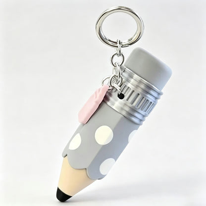 Polka Dots Pencil Shape Keychain