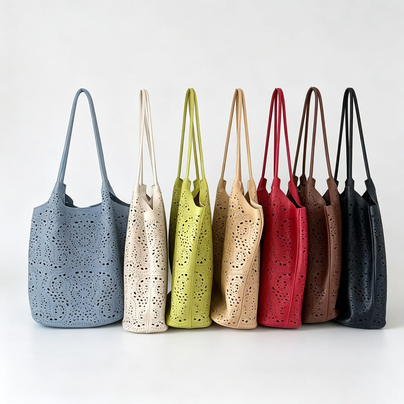 Floral Cutout Shoulder Tote