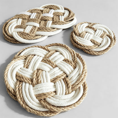 Braided Cotton & Linen Blend Insulated Coaster