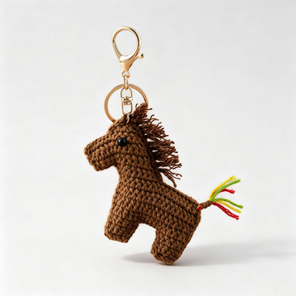 Crochet Horse Keychain