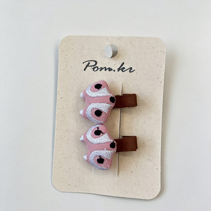 Embroidery Animal Hair Clips Set