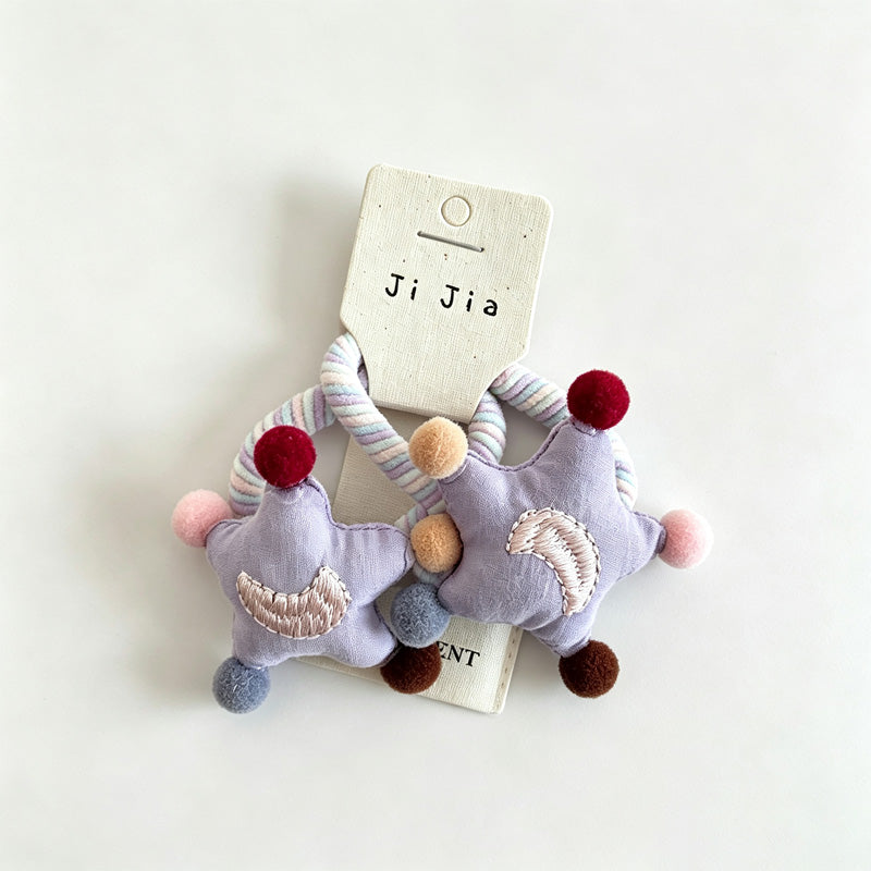 3D Fluzzy Star Hair Ties Set