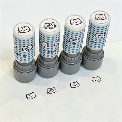 ini Cat Self‑Inking Round Stamp