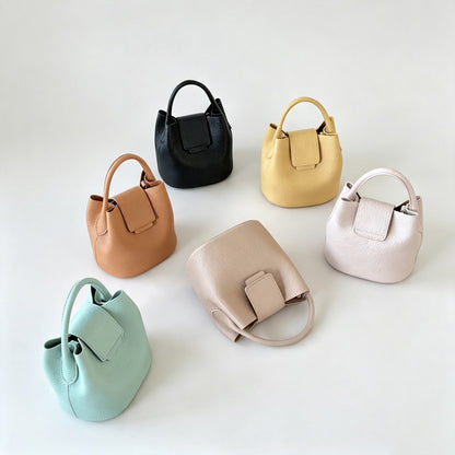 Flip Cover Handle Bucket Bag