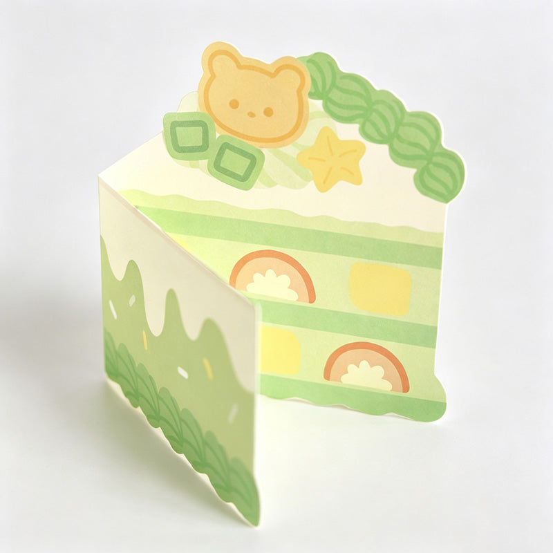 Cake Shaped Folding Greeting Card with Envelope