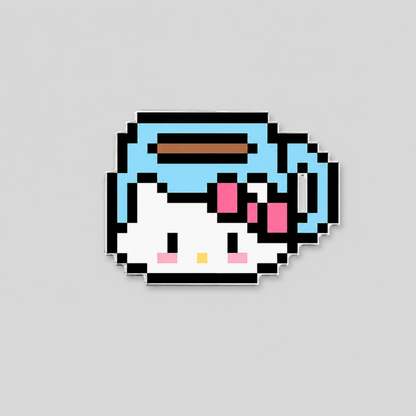 Pixel Cat Printed Acrylic Fridge Magnet
