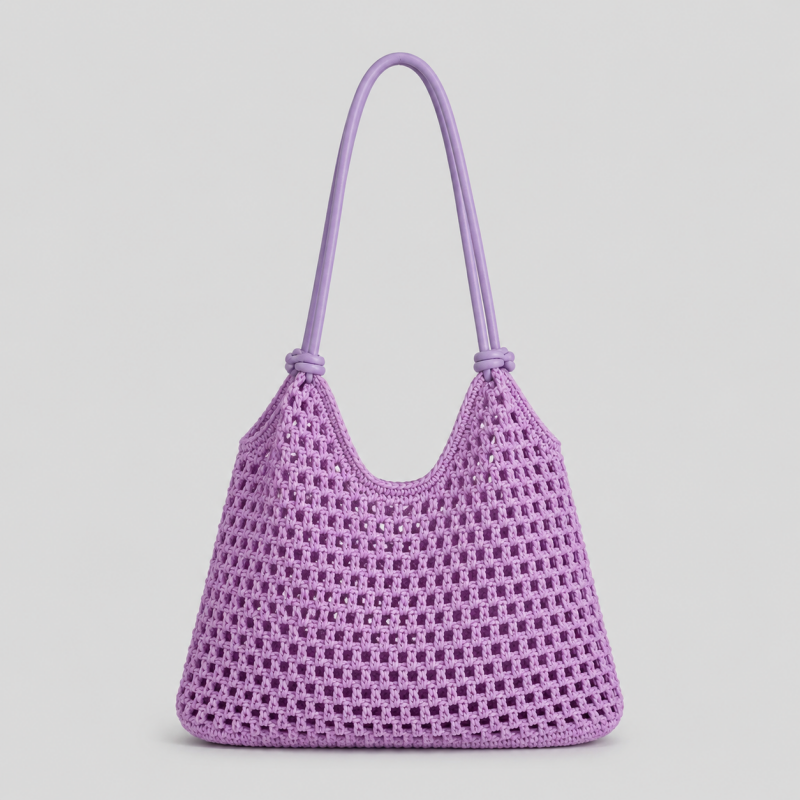 Open Stitch Shoulder Tote Bag