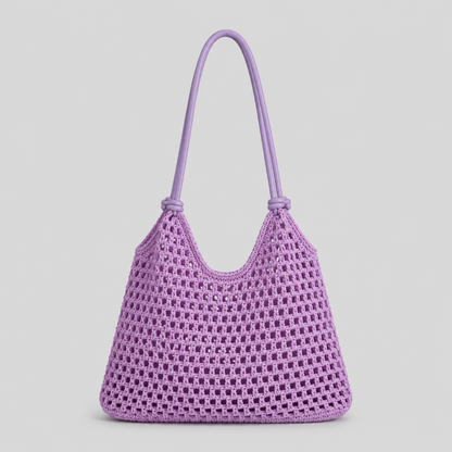 Open Stitch Shoulder Tote Bag