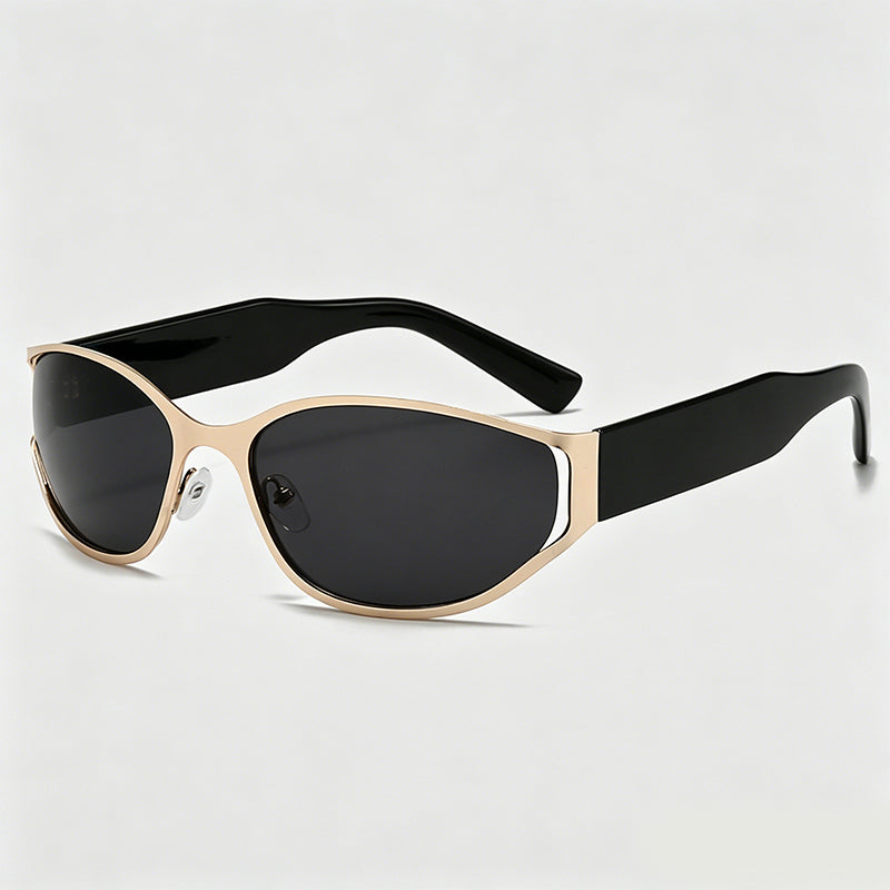 Hollow Oval Metal Y2K Women Sunglasses