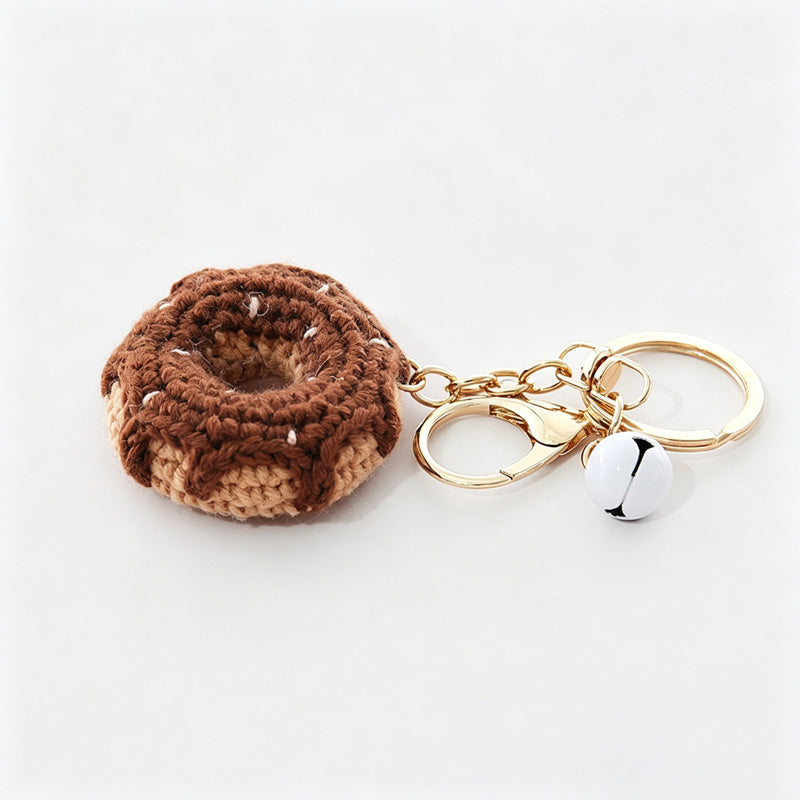 Crochet Donut Bag Charm Keychain