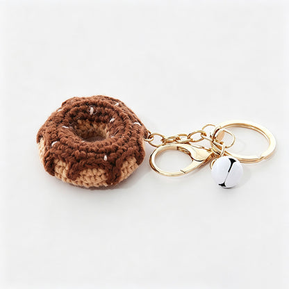 Crochet Donut Bag Charm Keychain