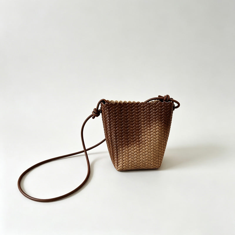 Woven Bucket Crossbody Bag