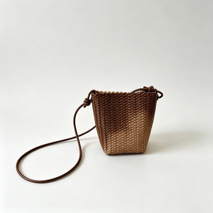 Woven Bucket Crossbody Bag