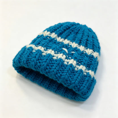 Striped Chunky Knit Beanie