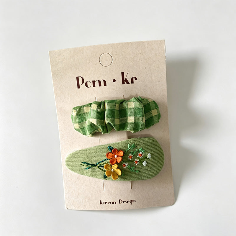 Green Garden Hair Clips