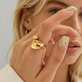 Irregular Concave Textured Open Ring