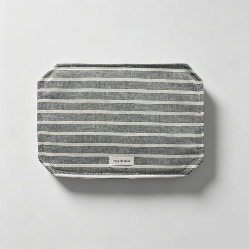 Striped Linen Blend Fabric Placemat & Coaster