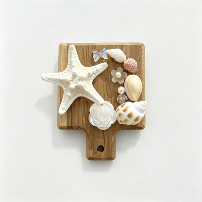 Wooden Shell Starfish Fridge Magnet Bottle Opener
