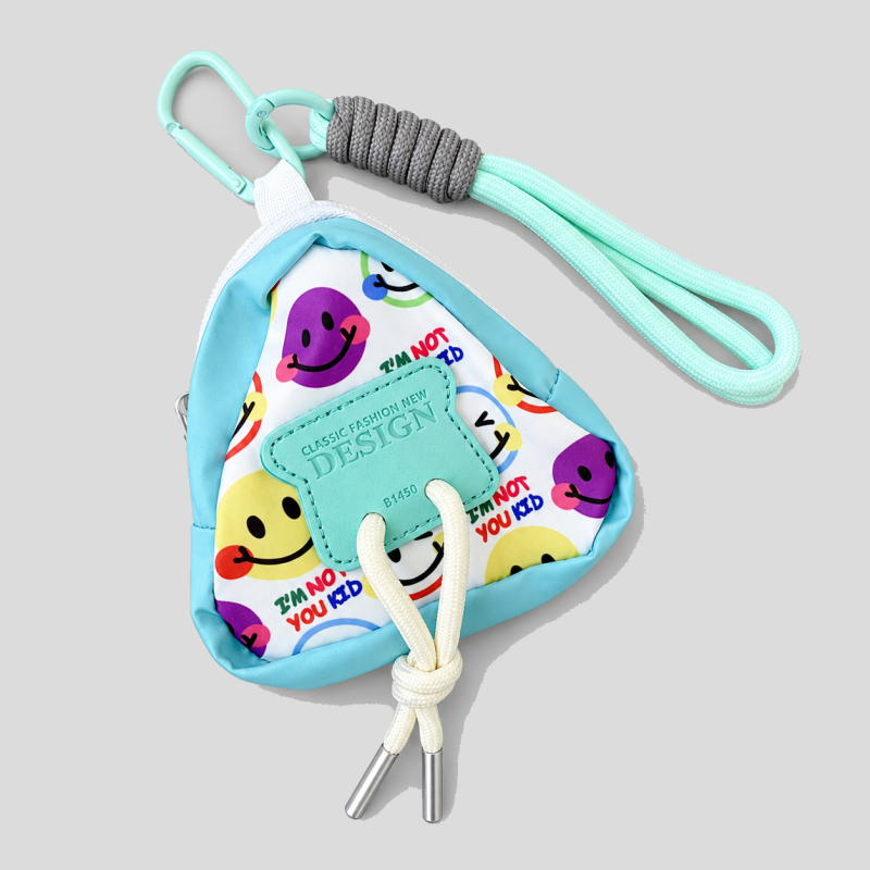 Smiley Triangle Coin Pouch Bag Charm