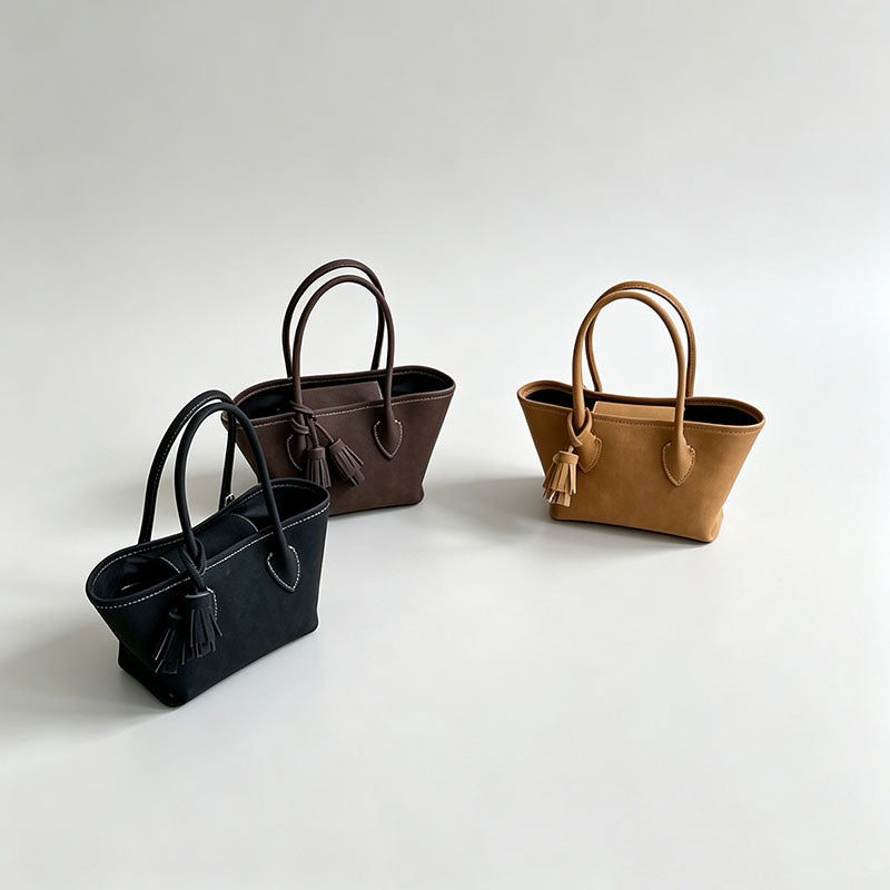 Vintage Suede Mini Tote Bag