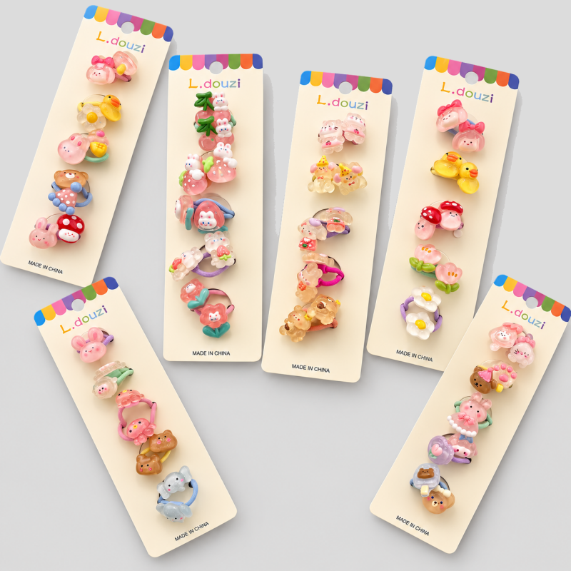 Animal Flower Elastic Hair Ties