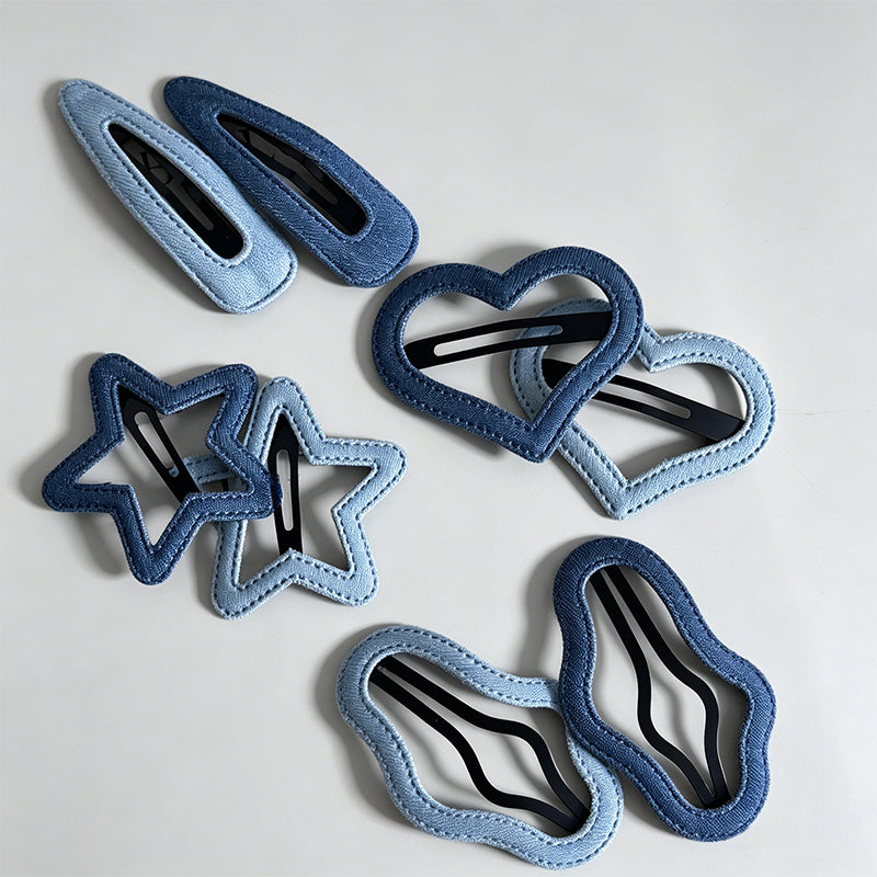 Trendy Denim Blue Geometric Pa - Shopdayla Wholesale - #8418