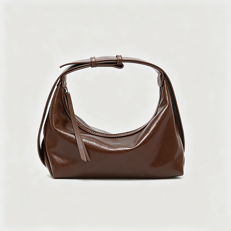 Solid Color Shoulder Handle Bag