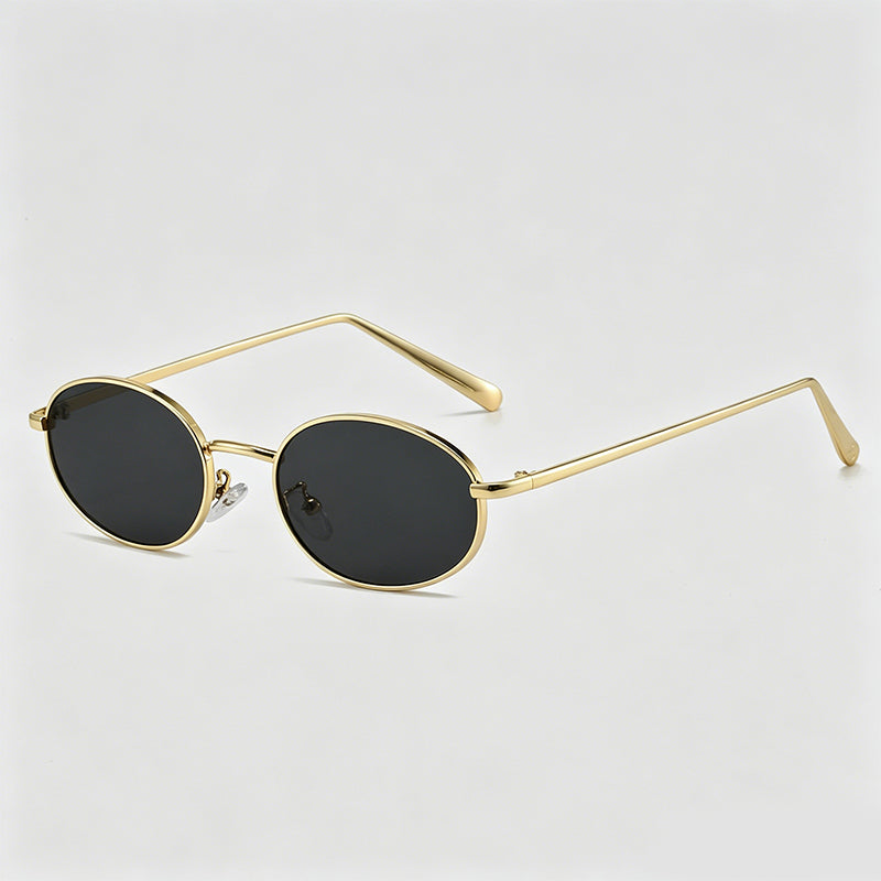 Retro Oval Vintage Metal Frame Sunglasses