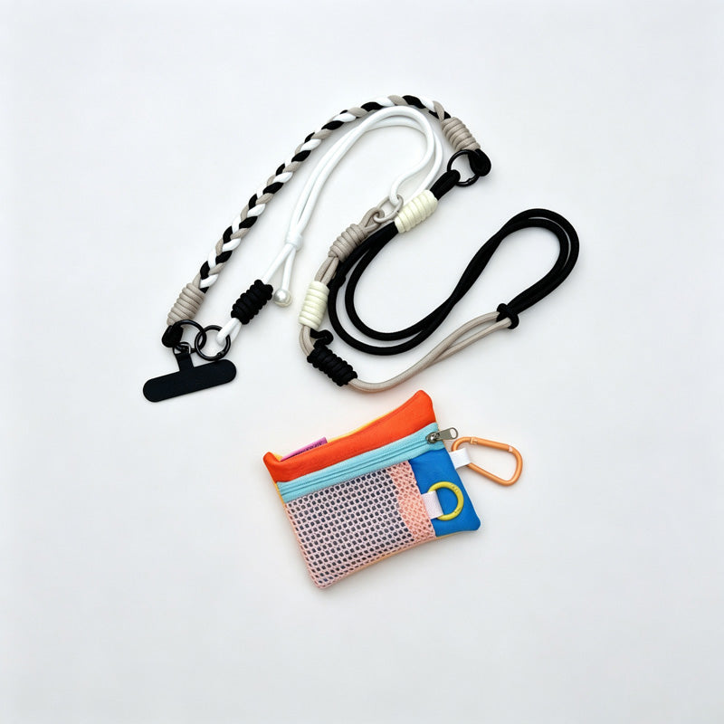 Mini Mesh Storage Pouch With Strap