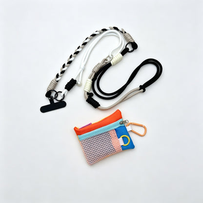 Mini Mesh Storage Pouch With Strap