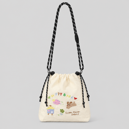 Nylon Drawstring Crossbody Bag