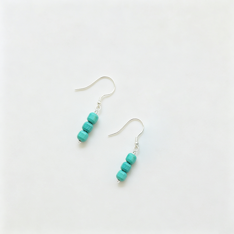 Turquoise 925 Silver Hook Earrings