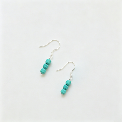 Turquoise 925 Silver Hook Earrings